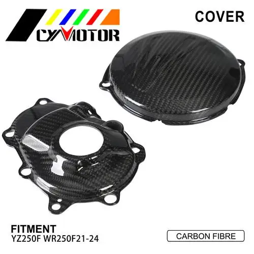 Funparts Carbon Fiber Left Right Side Engine Case Covers Protector Engine Guard Cover For YAMAHA YZ250F WR250F YZ WR 250F