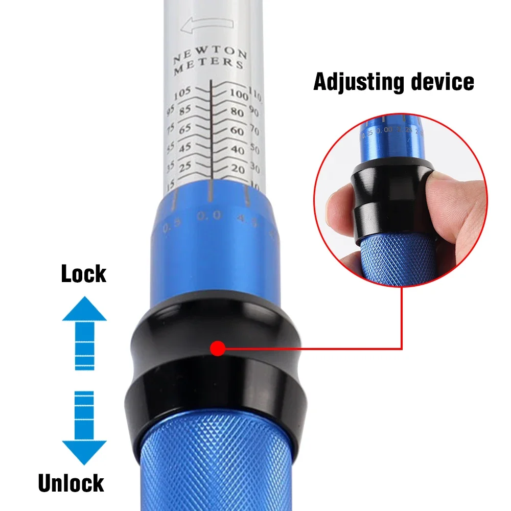 Torque Wrench 10-110N.m 1/2” Mirror Polished Chrome Plated with Quick Release 2-Way Direction Hand Tool for Car Bicycle Repair