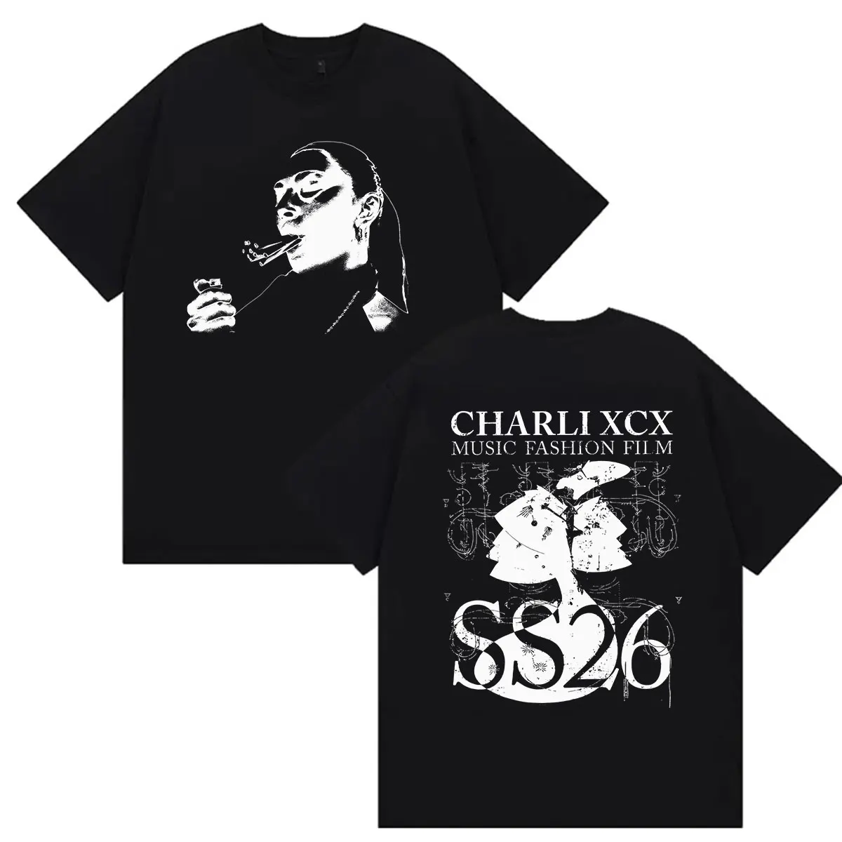 Charli XCX Music Fashion Film Tour 2026 T Shirts Men Women Retro Style Clothing Short Sleeve T-shirt Hip Hop Fashion Gothic Tees