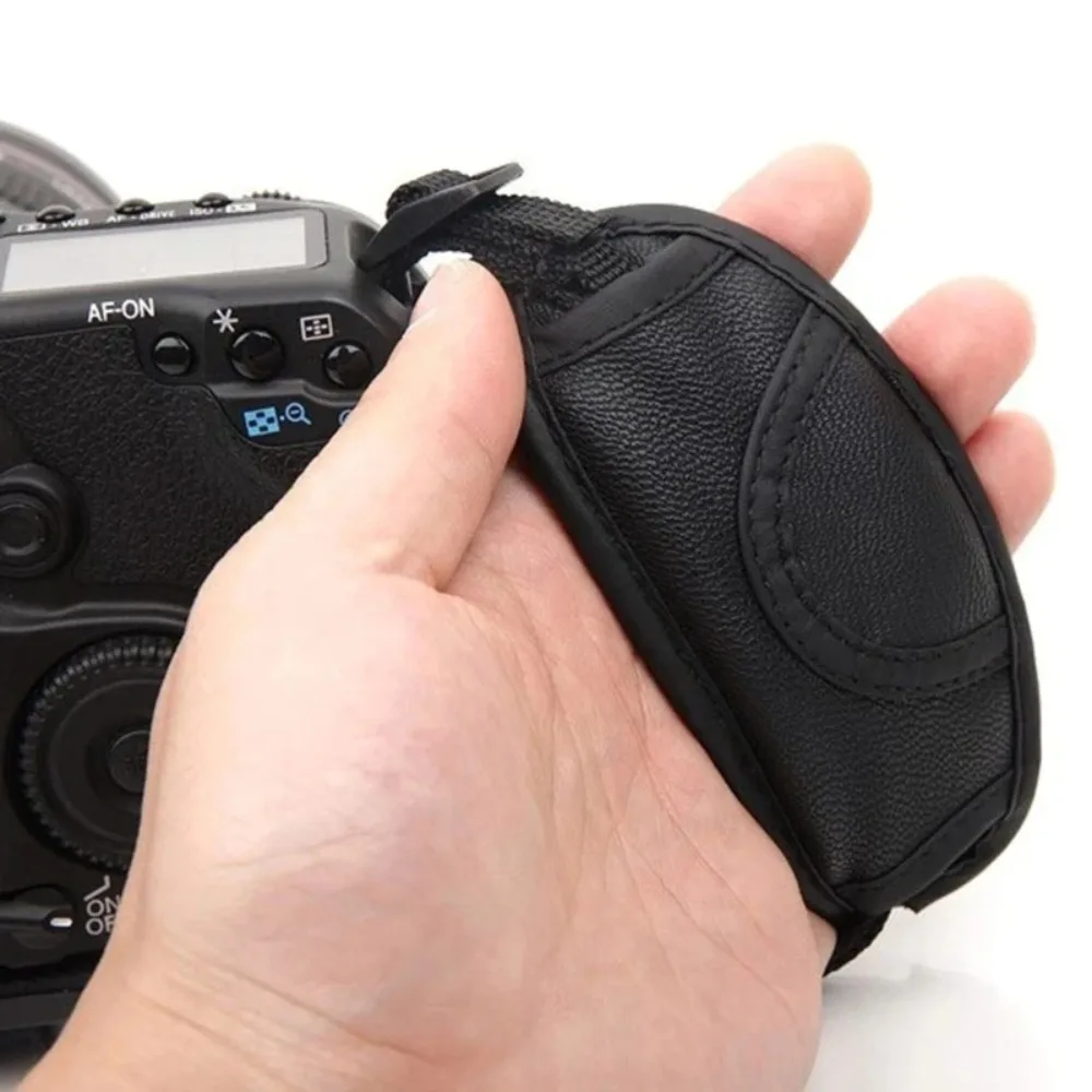 PU Leather Leather Camera Hand Strap Wristband Professional Camera Hand Grip Adjustable Black Camera Wrist Strap