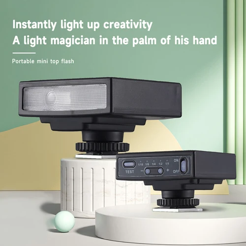 Mini cámara Flash Speedlite GN12 5600K soporte de zapata estándar para cámara DSLR Sony Canon Nikon Panasonic Olympus