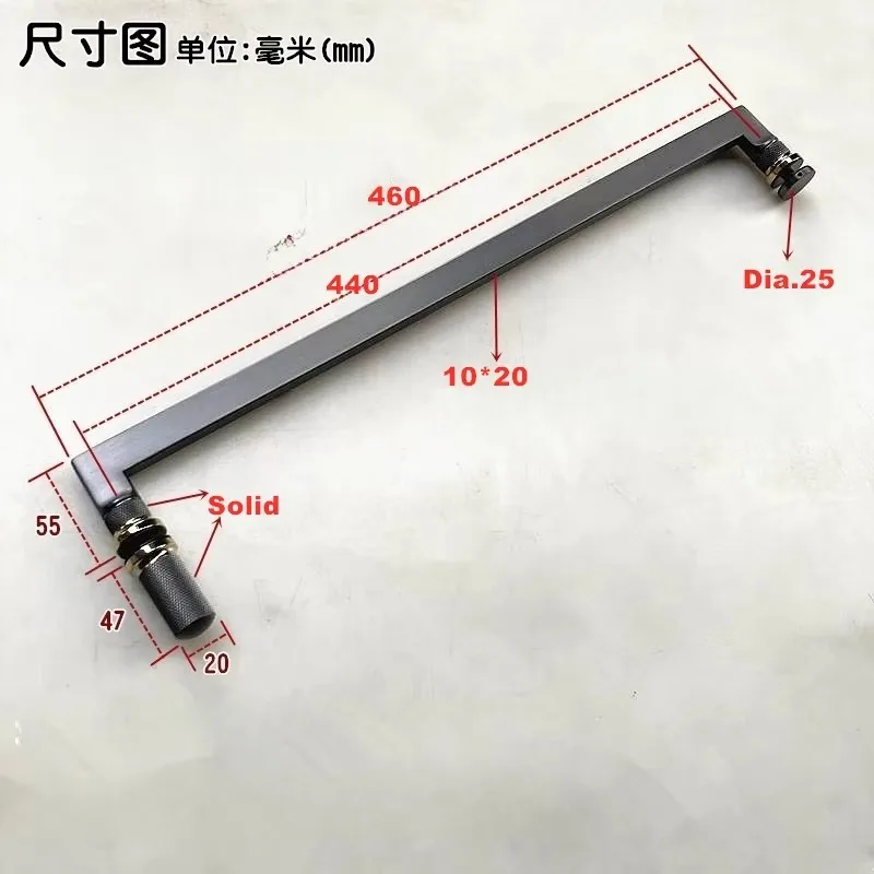 Ultra Narrow Embossed Solid Base 304 Stainless Steel Pull Handle, Shower Glass Door Fitting