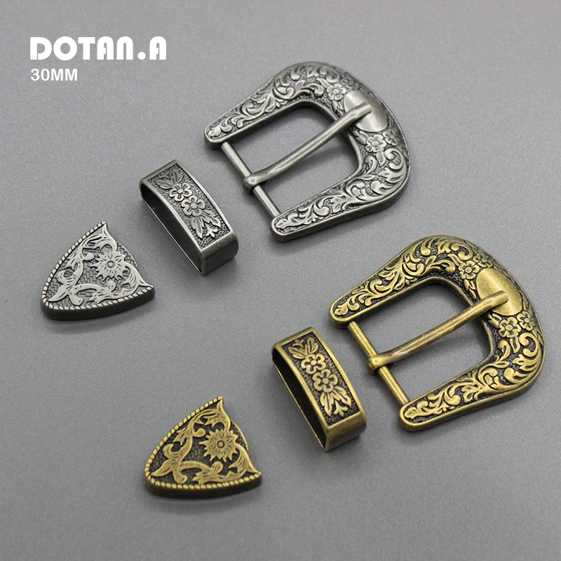 3Pcs/Set Ethnic Metal Pin Buckles Plating Retro Jeans Dress Waistband Adjustment Buckle Clasp Women Belt Buckle DIY Accessories