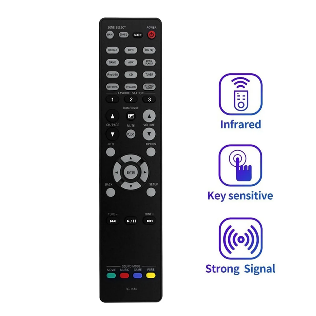 Replace RC-1184 Remote Control for Denon AV Audio Video Receiver AVR-X3000 AVRX3000