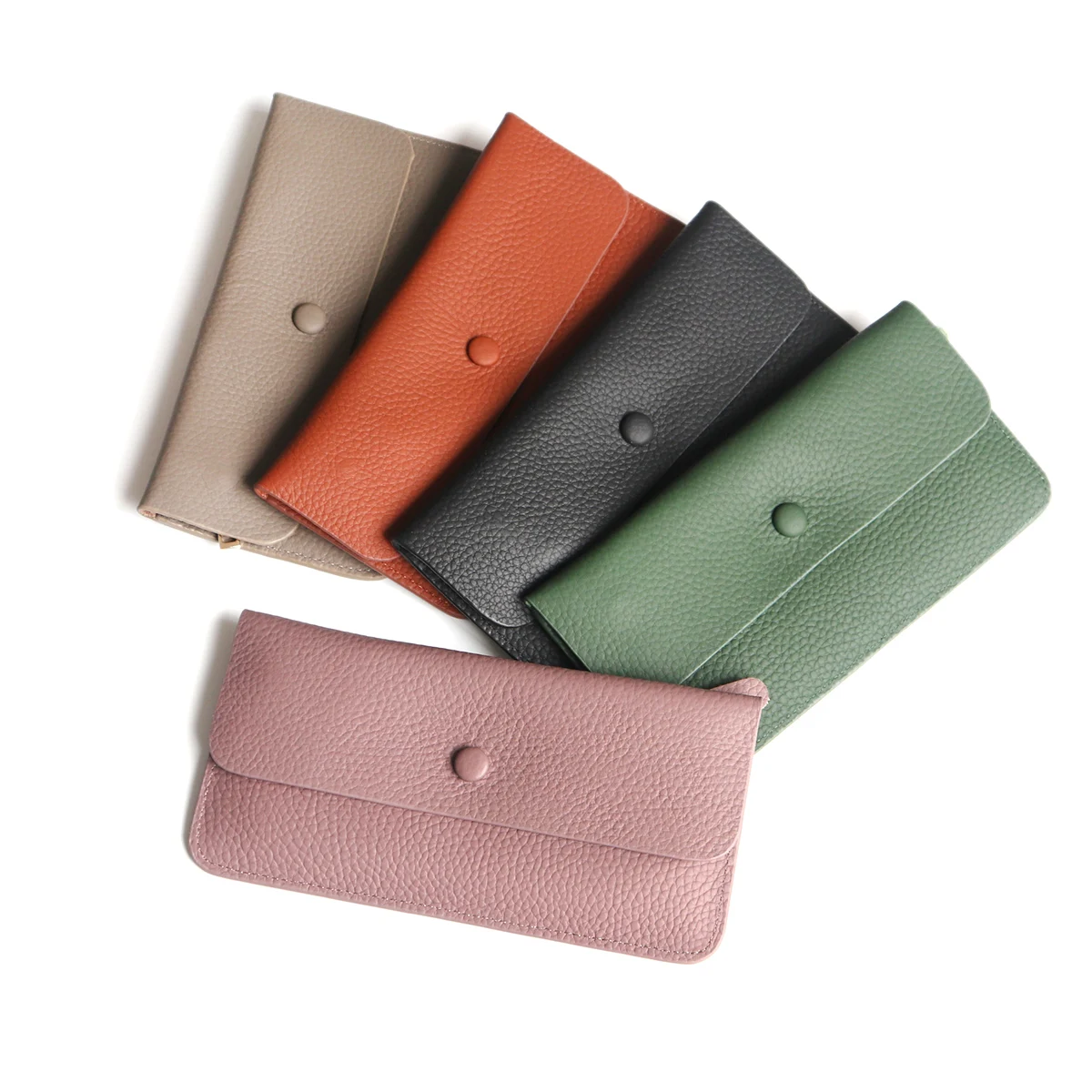 Luxury Clutch Wallet For Women Solid Simple Genuine Leather Female Slim Long Card Holder Purse Organizer Lady Travel Wallet