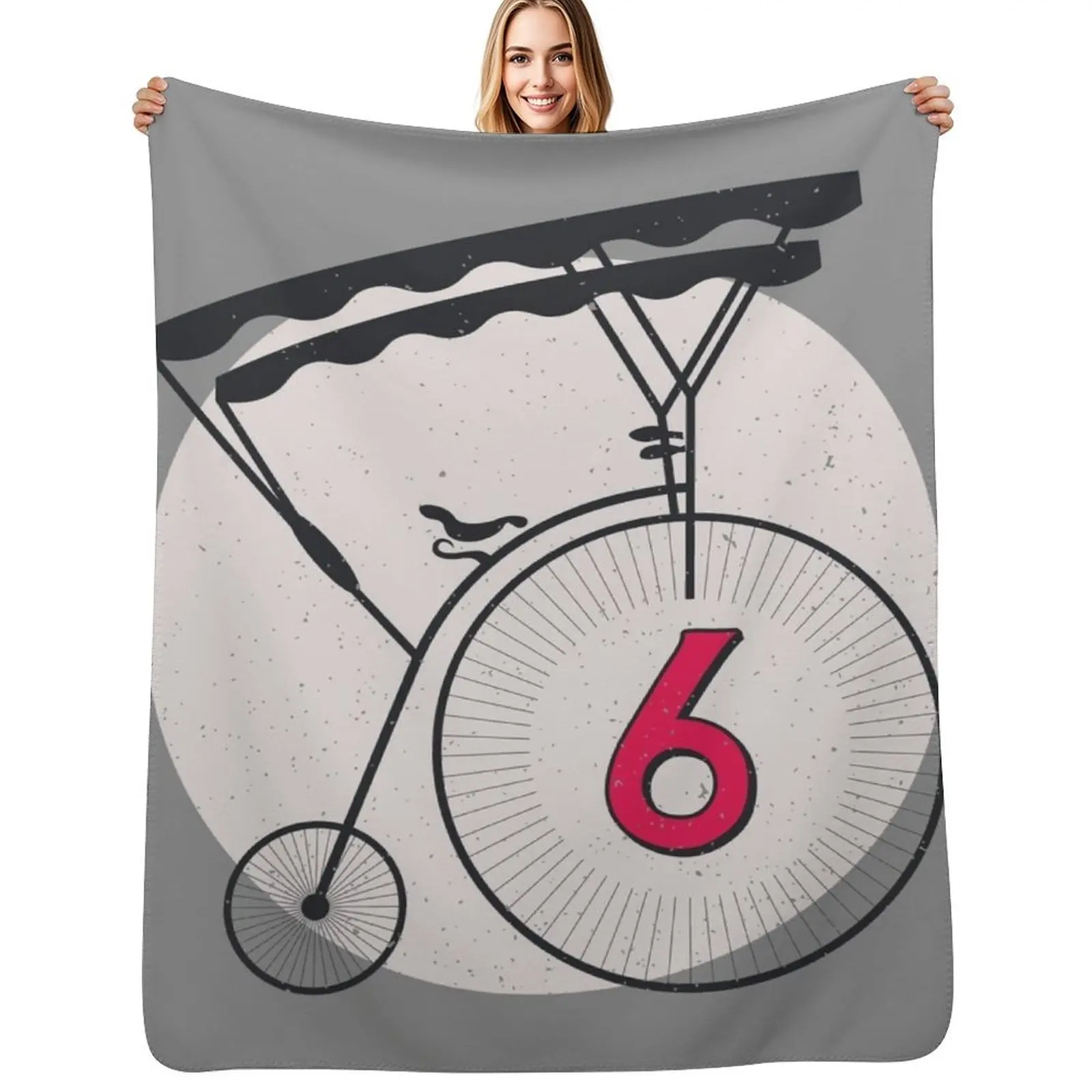 The Prisoner Penny Farthing Number 6 Vintage Design Throw Blanket Soft anime Luxury Throw Cute Blankets