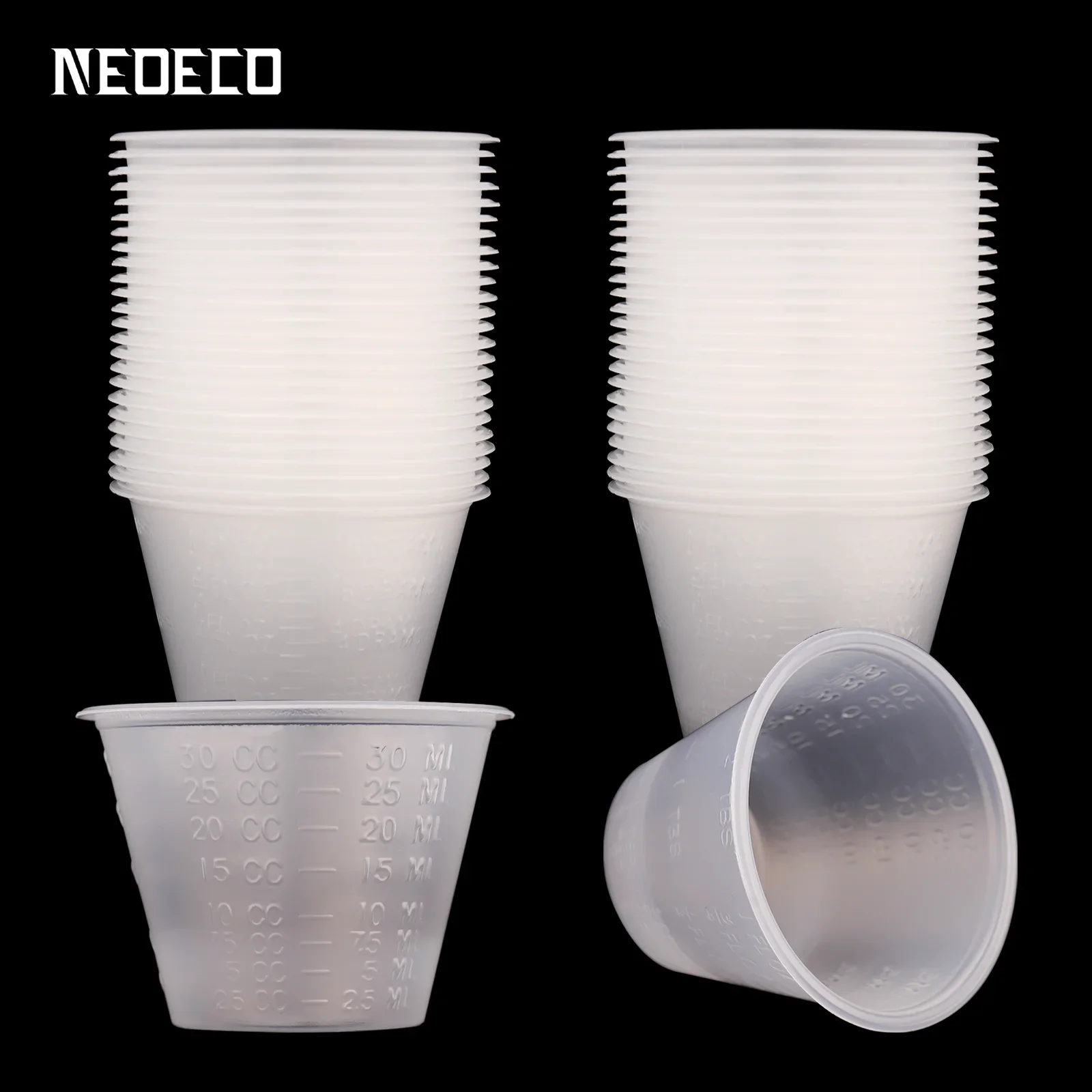 

100pcs 30ml Graduated Plastic Mix Cups Universal Measuring Paint Tray for Airbrush Painting DIY Art Craft Model Hobby Tool 2025