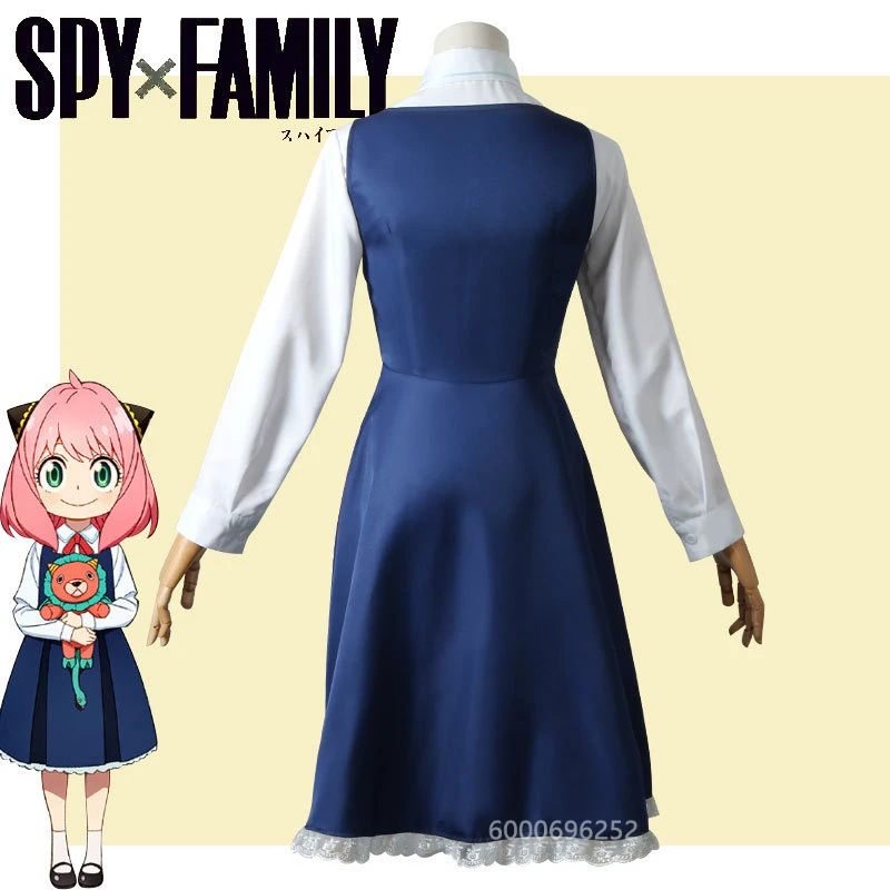 Anya Forger Cosplay Traje para meninas, Anime Spy Family, traje azul e branco, uniforme para o Halloween, nova chegada, venda quente