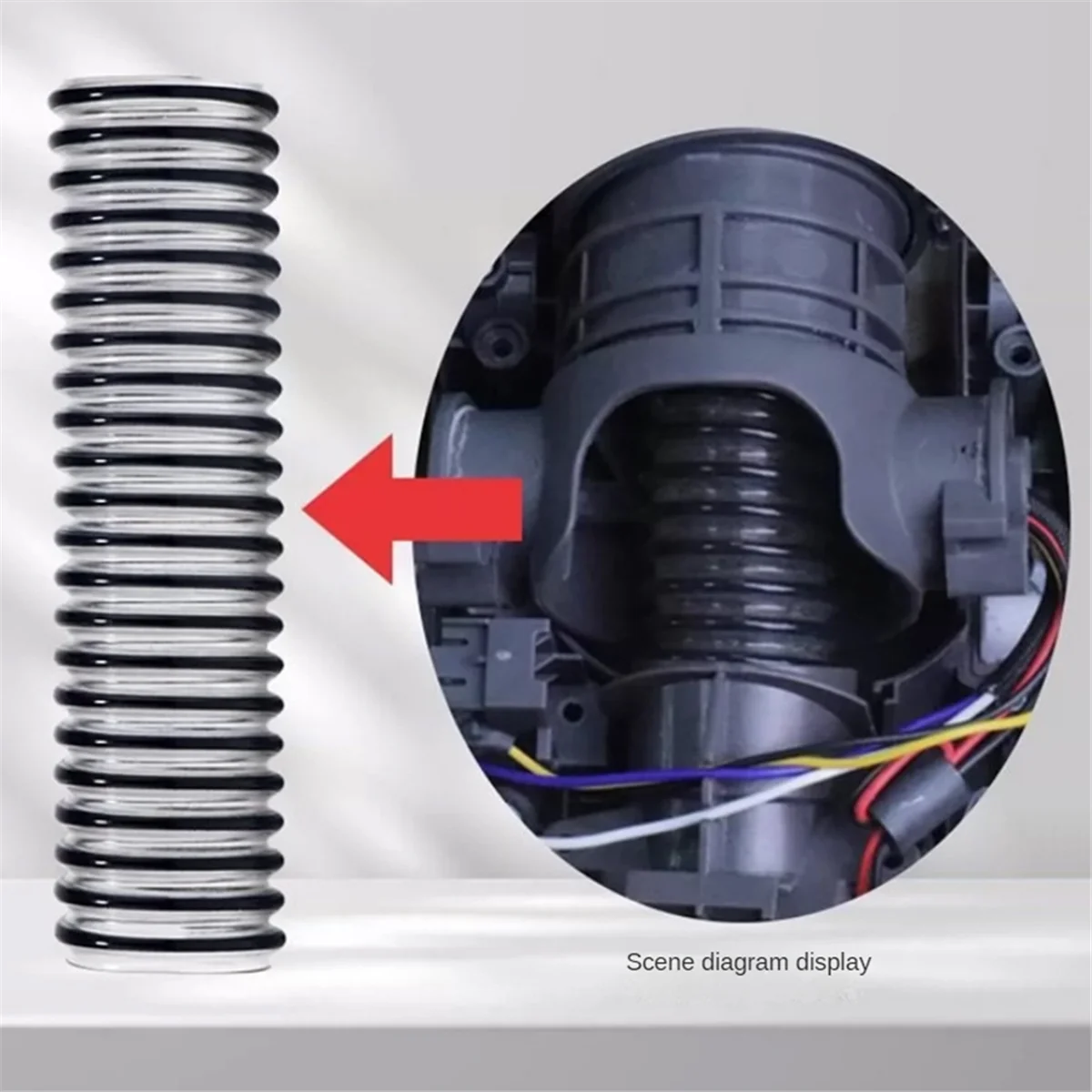 New 2pcs for Tineco Floor Series /Dreame Series Floor Scrubber Universal Sewage Pipe Spiral Hose Floor Brush Connecting Pipe