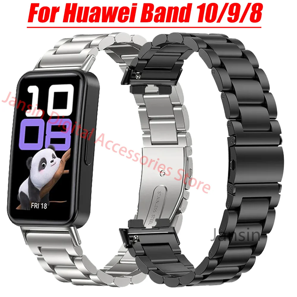 Cinturino in acciaio inossidabile per Huawei Band 10 Accessori per bracciale business per Huawei Band 8 9 Cinturino in metallo sostituibile Correa