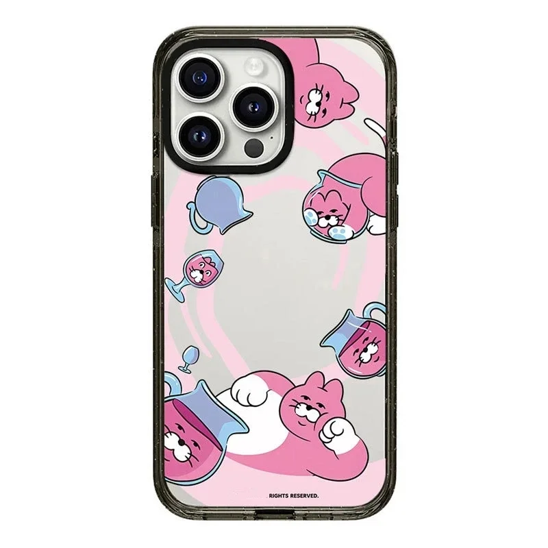 

Upgrade Acrylic Border Cartoon Pink Cat Phone Case Cover for IPhone 11 12 13 14 15 Pro Max Case for IPhone 15 Pro Max