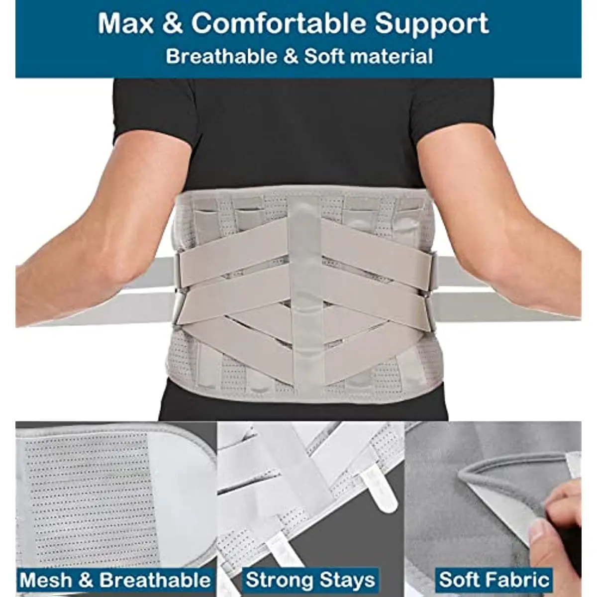 Back Support Belt for Men and Women,Lower Back Brace for Pain Relief Breathable Lumbar Brace for Heavy Lifting,Herniated Disc