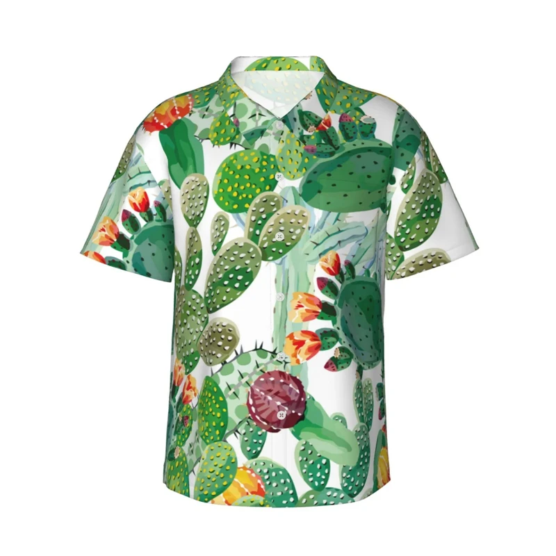 Christmas 3d Print Hawaiian Shirt For Men Summer Vacation Plants Beach Shirts Button Short Sleeve Street Aloha Shirt Quality Top