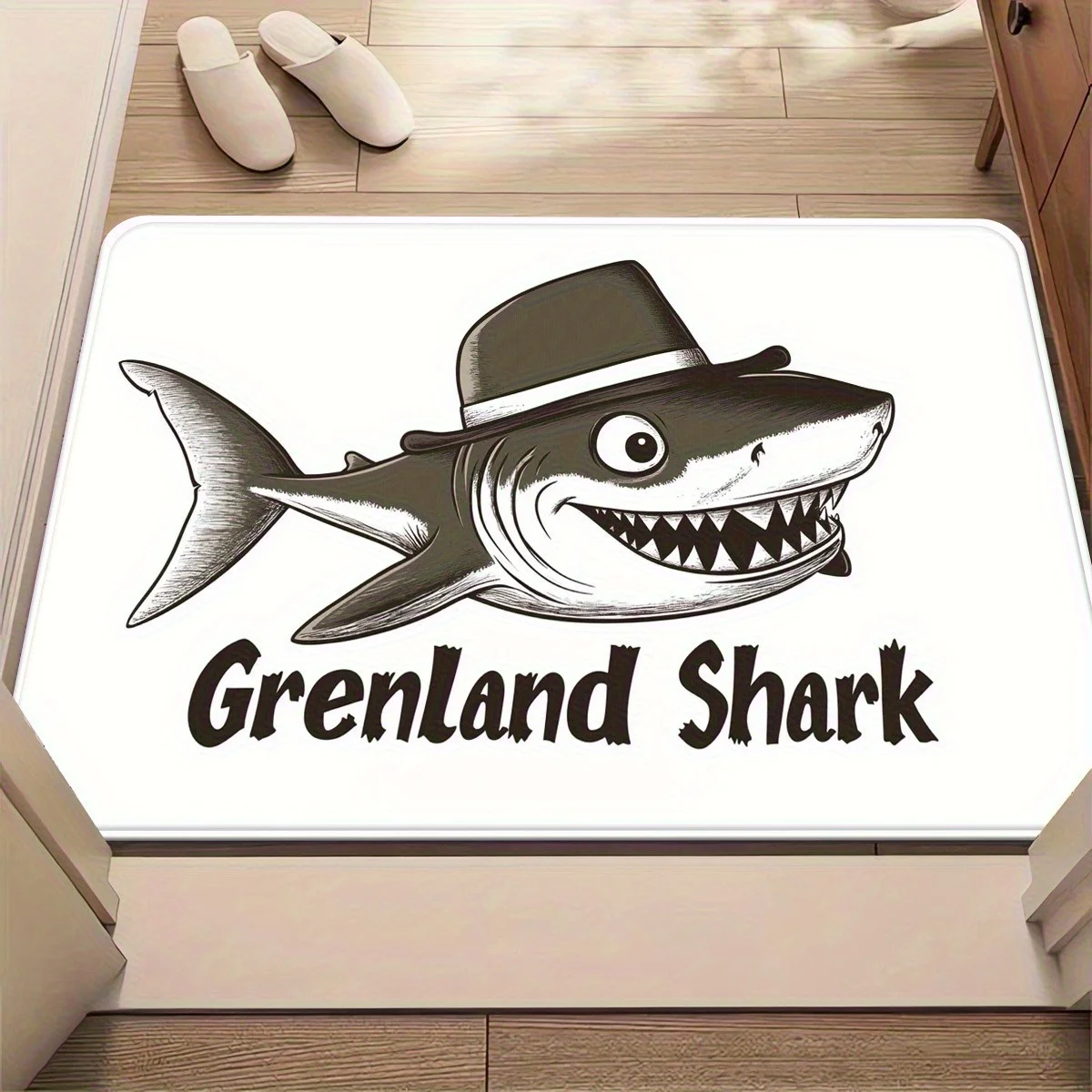 قطعة واحدة من ممسحة Greenland Shark الأنيقة مع تصميم قبعة فيدورا - ألياف مقاومة للانزلاق فائقة النعومة ماصة للماء وقابلة للغسل في الأماكن المغلقة