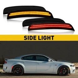 For Dodge Charger 2015 2016 2017 2018 2019 2020 2021 2022 Front Rear Bumper LED Side Marker Lights Smoked Tail Turn Signal Light