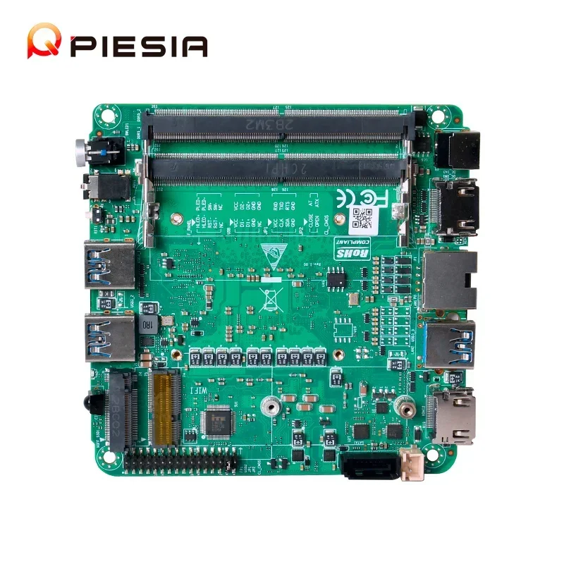 New Piesia NUC Mini PC Board 13th 12th Core I7 I5 12450H 2*DDR5 2*HD/TYPE-C RS232 4k Display Industrial Robot Arm Motherboard