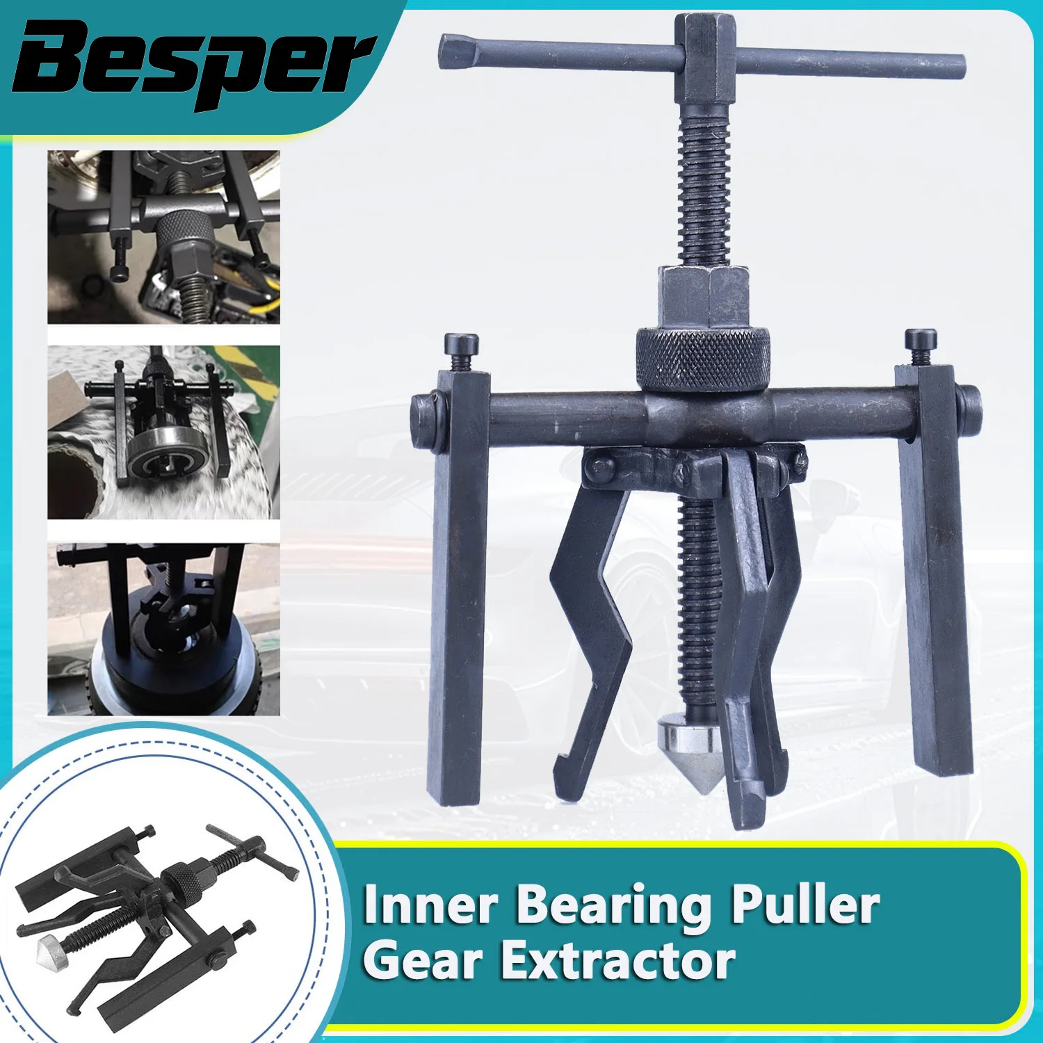 

Motorcycle Bearing Puller Tool 3 Jaw Pilot Bearing Removal Tool Kit, Blind Bearing Extractor Small Tool Set, Three Jaw Design