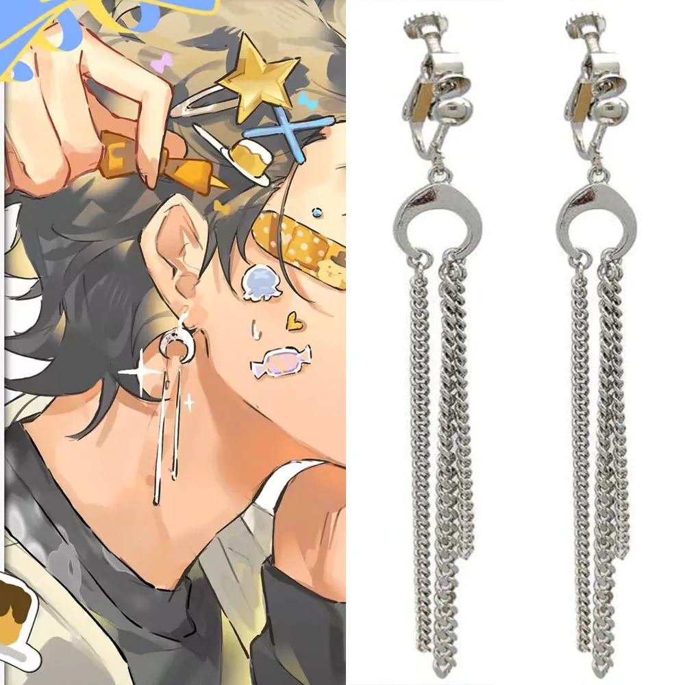 

Link Chain Tassels Drop Earrings Anime Cosplay Jewelry Woman Man Earrings Creative Trinket Ear Studs Fans Gifts