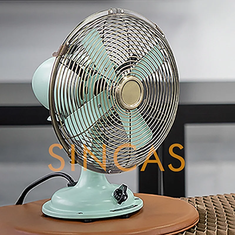 8 Inch Vintage Table Fan Retro Classic Style Small Metal Desk Fan Space-Saving Detachable Fan for Home Office Study Desktop