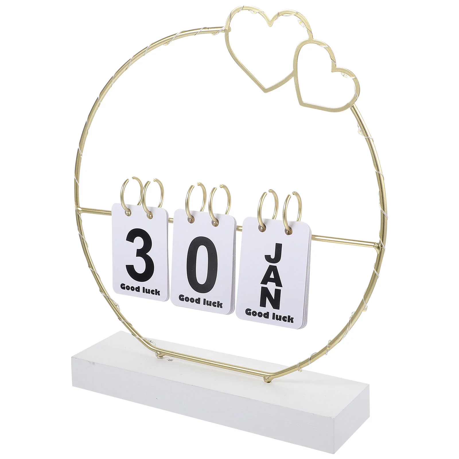 Calendar 2024 Desk Reusable Day to Calendars Decor Perpetual Wrought Iron