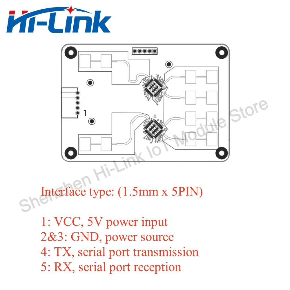 Hilink new HLK-LD2461 2T4R 24G Millimeter Wave High-precision Multiple Targets Human Perception Trajectory Tracking Radar Module