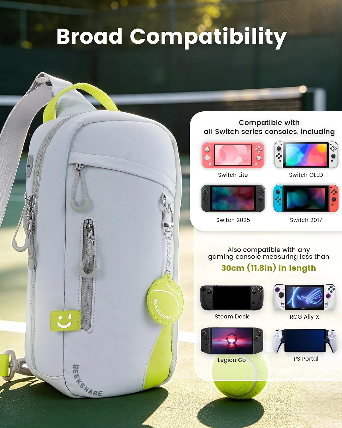 GeekShare Sling Crossbody Bag for Nintendo Switch 2, Portable Small Sling Waterproof Carrying Shoulder Chest Gaming Bag Case