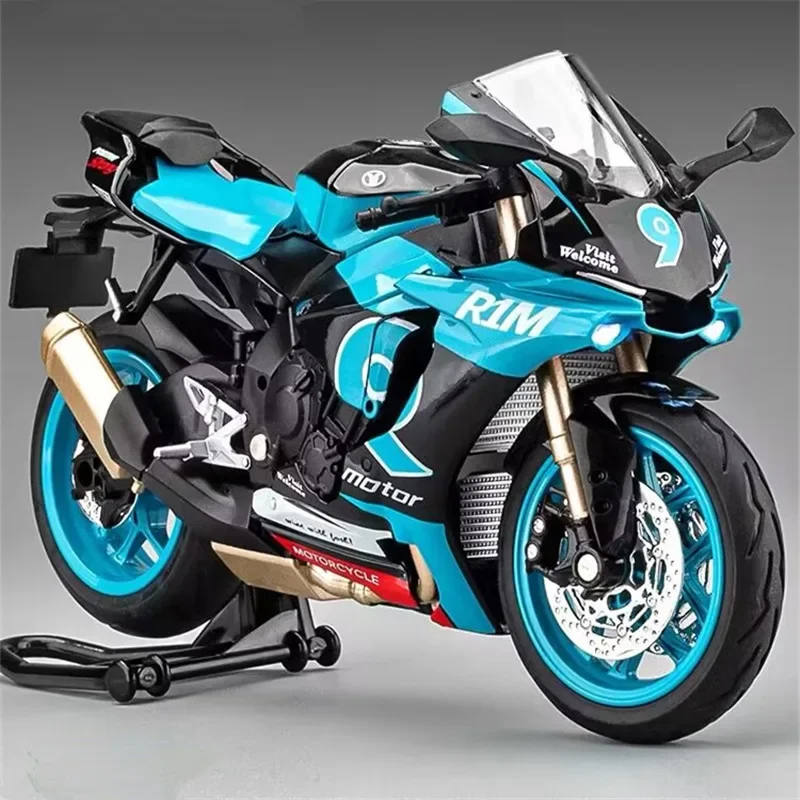 

1:12 YZF-R1M Alloy Racing Motorcycle Model Diecast Street Sports Motorcycle Model Simulation Sound and Light Childrens Toys Gift