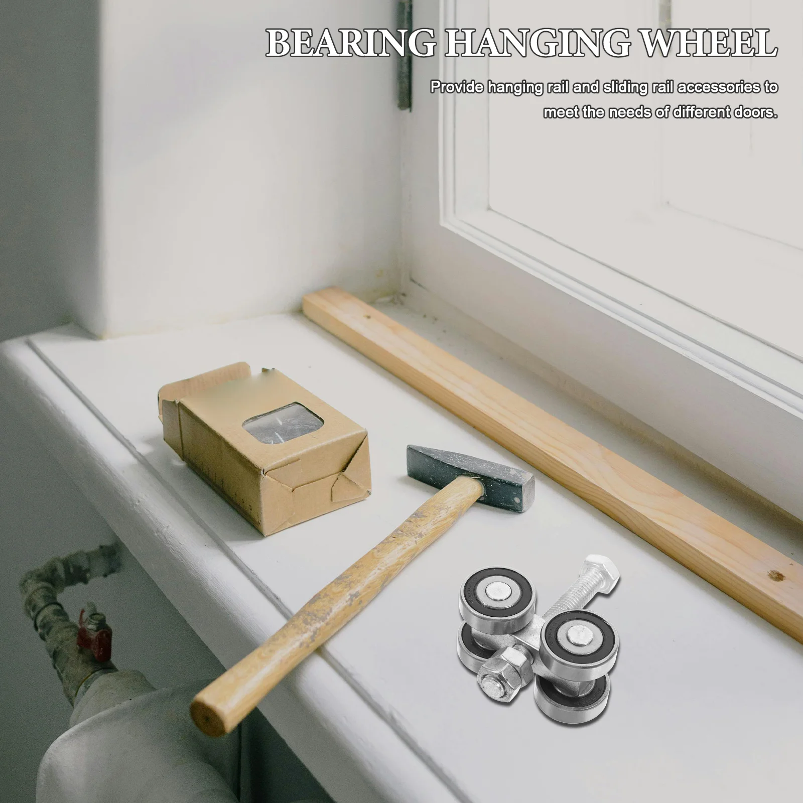 الثقيلة انزلاق الباب بكرة المزدوج الكرات الفولاذ المقاوم للصدأ عجلات عربة لأبواب جيب الحظيرة سقف جبل