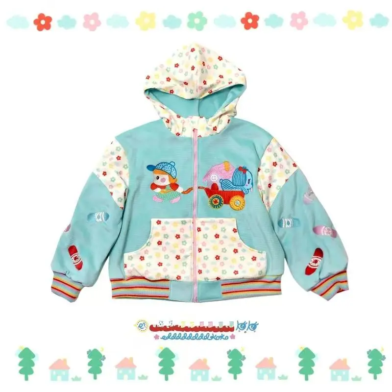 Y2k graffiti impressão casaco japonês kawaii retalhos moletom com capuz moda dopamina hoodie das mulheres doce harajuku jaqueta com zíper