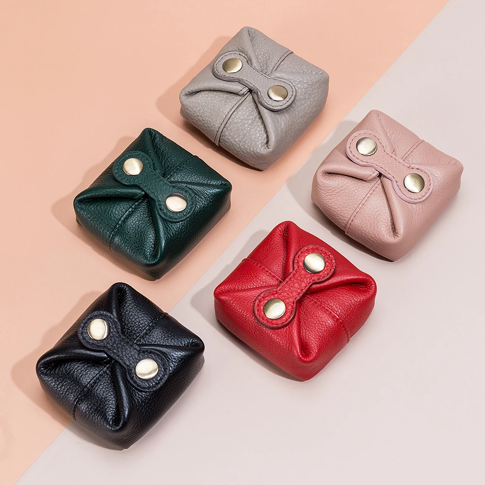 Real Leather Women Cosmetic Bag Cute Makeup Bag Travel Small Earphone Keys Box Lipstick Organizer Case Fashion Mini Coin Purse