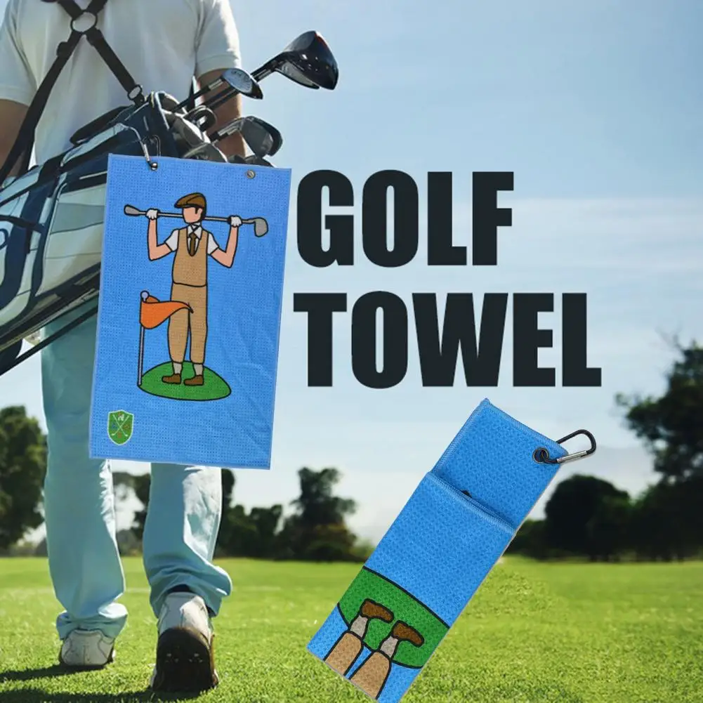 Stylish Golf Towel Highly Absorbent Golf Club Towel Quick Dry Wear Resistant Non-fading Ideal for Golf Ball Cleaner Print Wipes