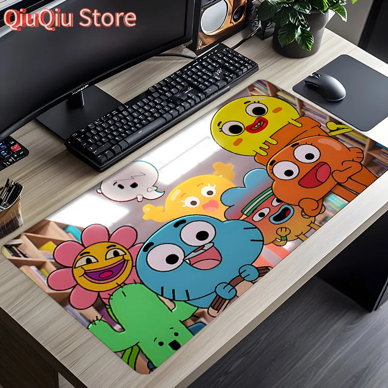 

Gumball 4 Large Non-Slip Gaming Mouse Pad & Desk Mat - Extra Wide Workspace with Cute Animated Characters, Anti-Slip Rubber Base