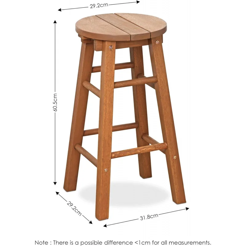 Fg17629 Tioman outdoor hardwood patio furniture promo arch bar stool (set of 2), natural