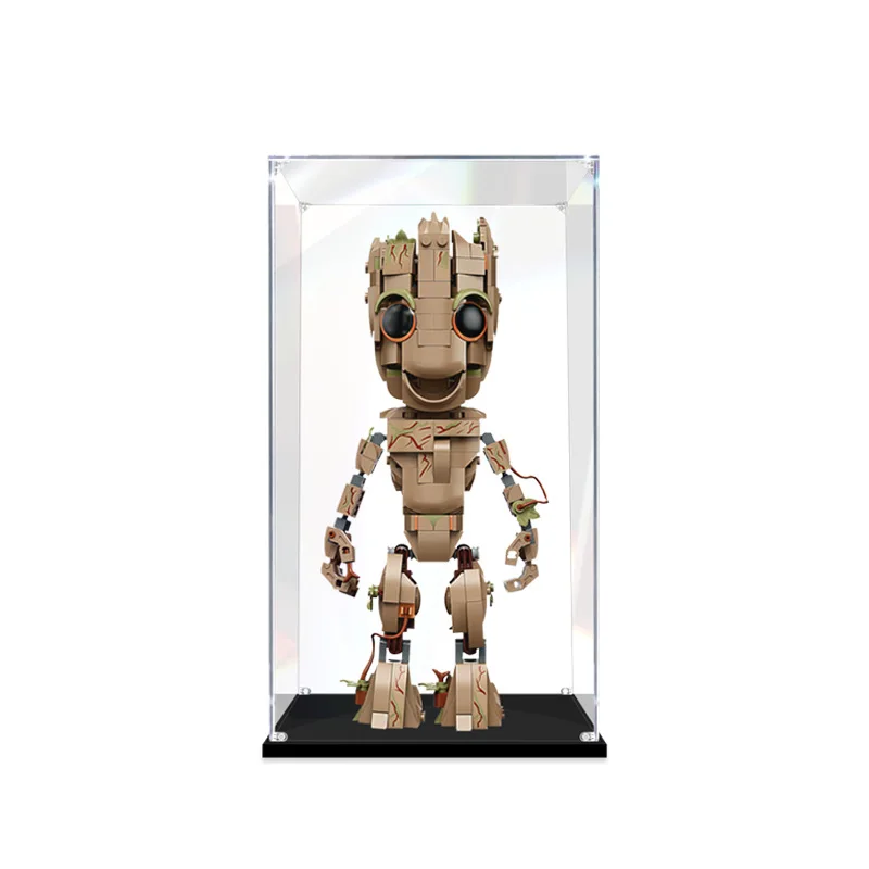 

15 x 15 x 30cm 2mm 3mm Assembly Acrylic Display Box for Lego 76217 Groot Anime Building Blocks Showcase Blocks Accessories