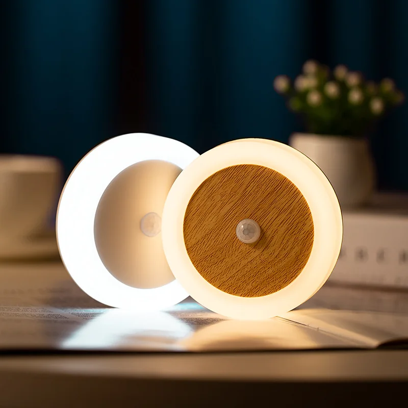 Luz nocturna de moneda de cobre, luz nocturna de carga USB con detección de luz, luz de iluminación del cuerpo humano, luz nocturna para armario