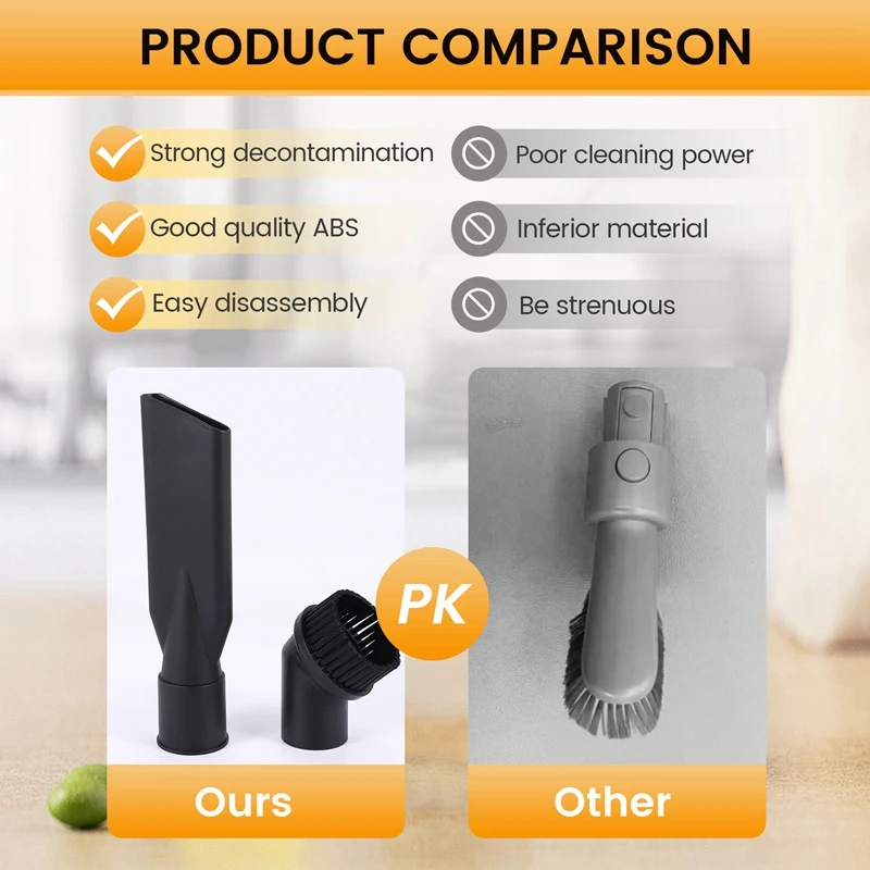 Industrial Vacuum Cleaner Round Brush and Flat Nozzle Sets Inner 44mm Industrial Vacuum Cleaner Accessories