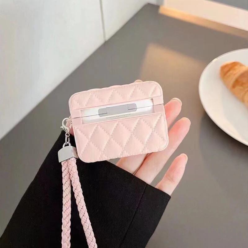 Fashionable high-end Leather PU Earphone Cover For AirPods 4 For AirPods Pro 2nd Cases For AirPods 3 2 1 Anti-lost Headphone Bag image 5