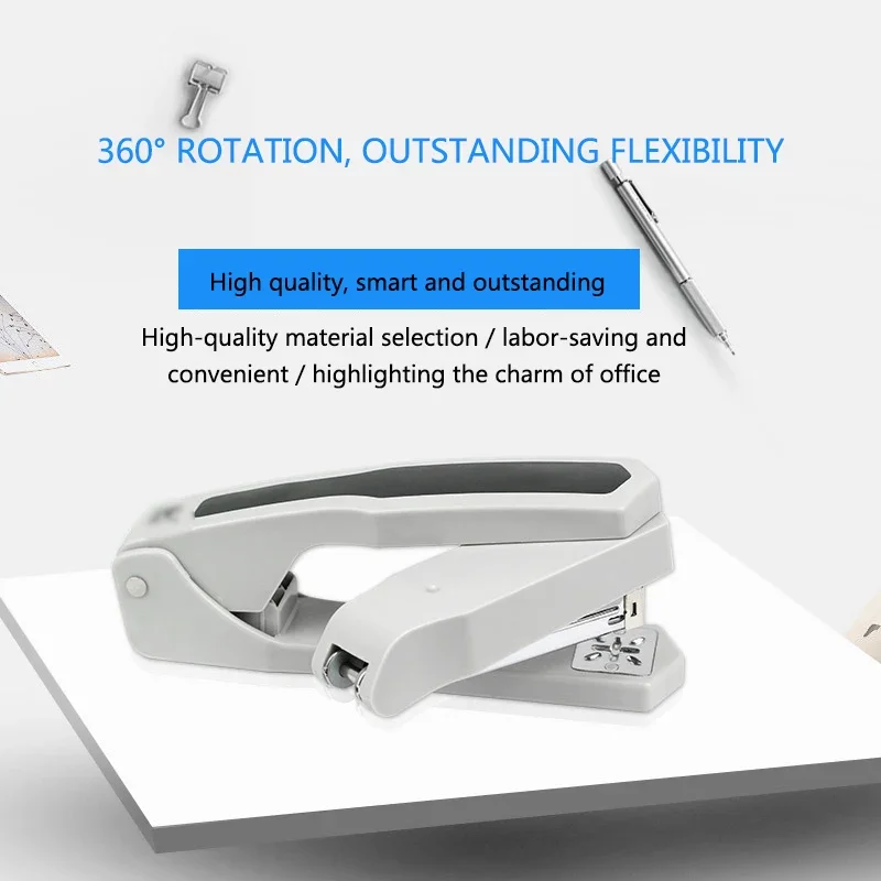 360 Degree Rotary Manual Stapler Portable School Student Test Paper Binding Machine Business Office File Staplers Stationery