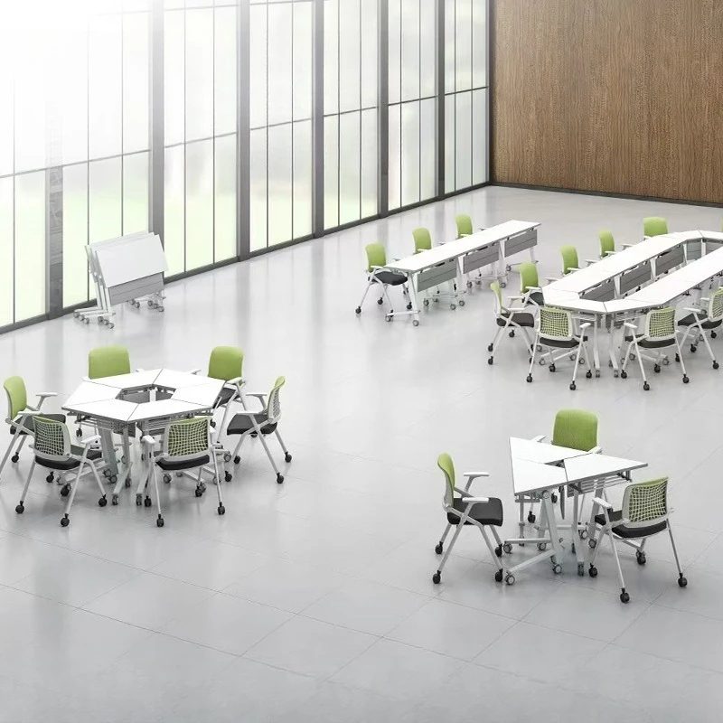Folding training table Conference table Multifunctional meeting room Foldable movable combination table