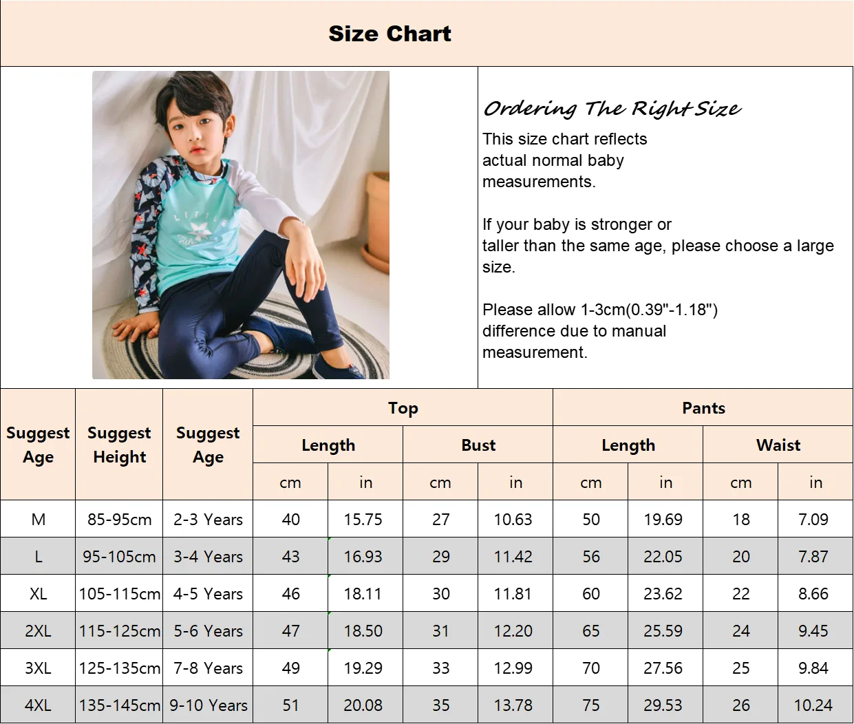 2-10 Years Rashguard Big Boys Kids Swimwear Anti-UV Swimming Surf Beach Bathing Suit Children Long sleeve swimwear 2pc Suit