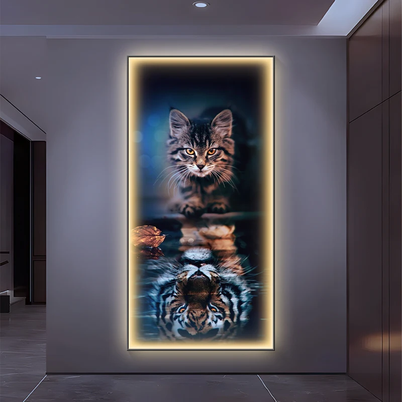 Modern Luxury LED tiger Wall Lamp Indoor sconces Style Foyer Living Room Decor Decoration Luminous Corridor Hanging Mural Lights