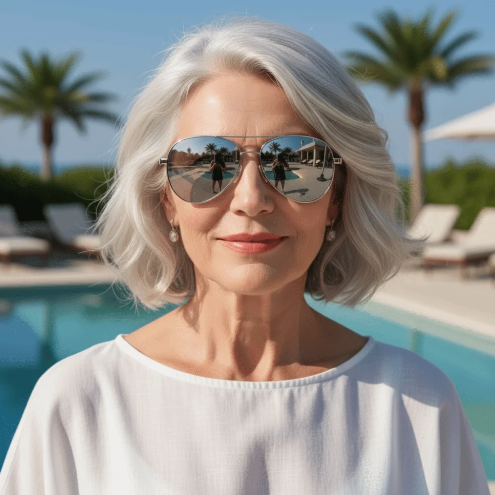 

Bamboo Wood Temple Double Bridge Shades Mosaic Color Legs Mirrored Lens Big Frame Sunglasses Sturdy Hinge Metal Front Frame