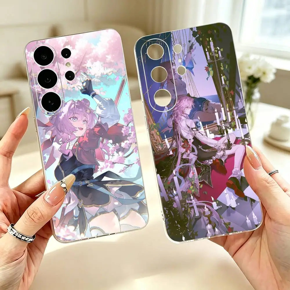 M-March 7th HSR  Transparent Case for Samsung S24 23 22 21 20 FE Lite Plus Ultra Note 10 9 5G Cover
