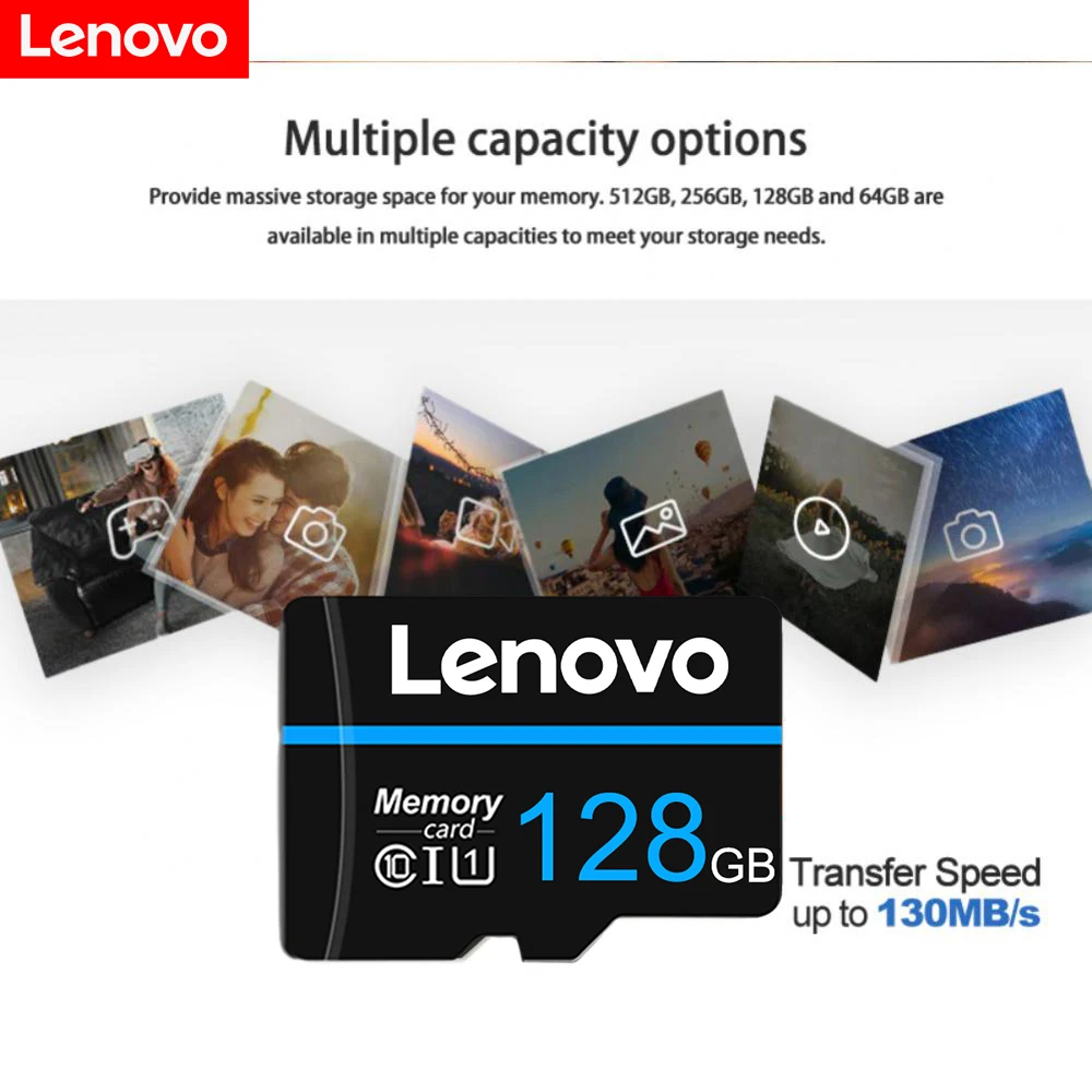 Lenovo 2TB Memory Card 1TB High Speed Full HD Video Card 512GB Cartão Micro Sd Card 256GB 128GB 64GB Card For Phone/Tablet/PC