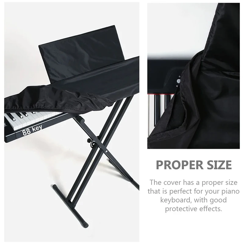 88-Key Piano Keyboard Dust Cover With Music Stand Cover Electric Piano Cover Dustproof Washable With Shrinkable Drawstring