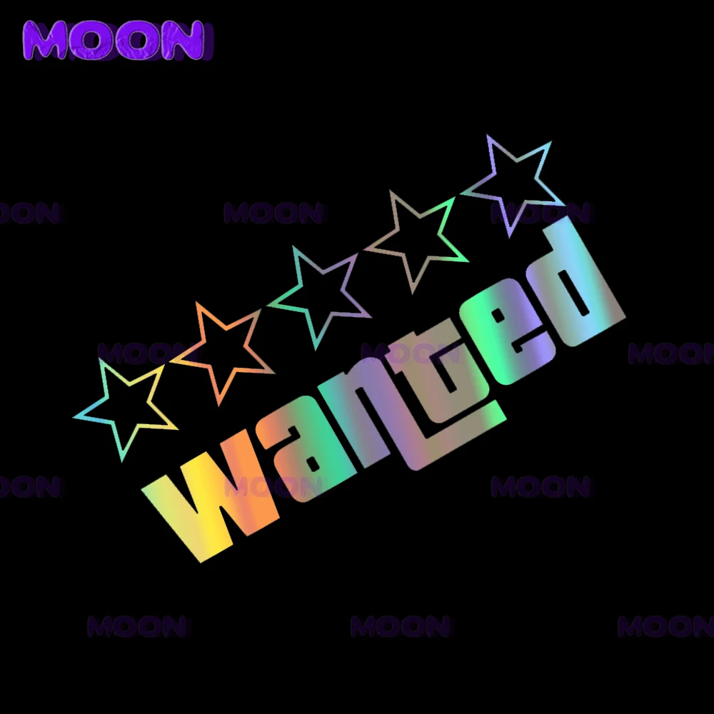 

Wanted Laser Car Motorcycle Stickers Car KK Stickers Suitable for Car Bumpers Motorcycle Accessories External Decoration