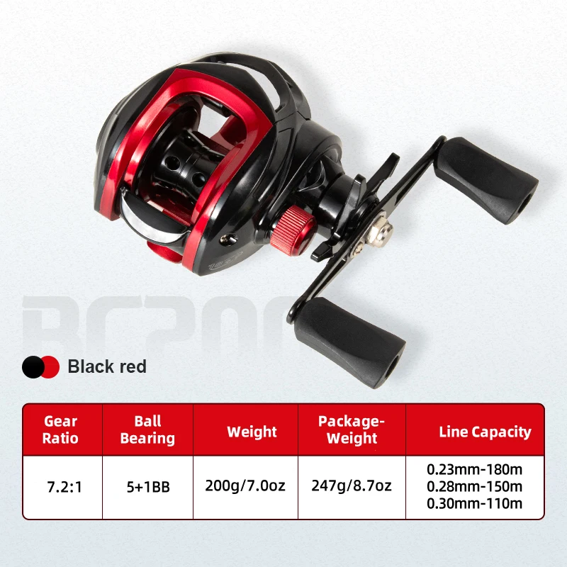 Fishmx Fishing Reel 7.2:1 Gear Ratio Max Drag 10kg Baitcasting Reel Aluminum Spool for Lure Freshwater Pesca Left and Right