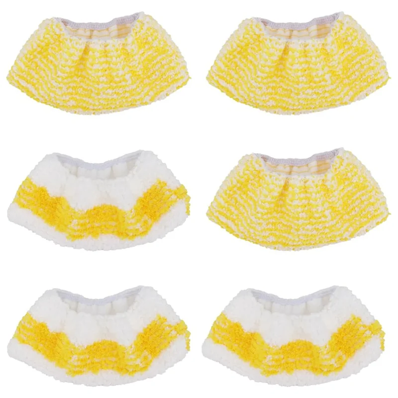 

【PLAISIR】Набор из 6 сменных насадок-тряпок из микрофибры для пароочистителей Karcher Easyfix SC1 SC2 SC3 SC4 SC5