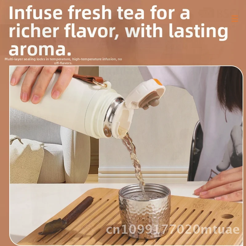 

316 Stainless Steel Vacuum Insulated Water Cup with Ceramic Coated Hammer Pattern Cover Portable Thermal Tea Cup for Business