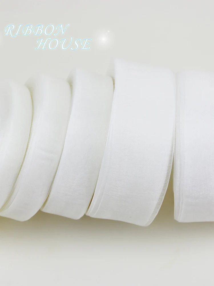 12MM White organza ribbons wholesale gift wrapping decoration Christmas ribbons